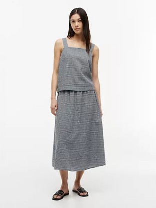 Picture of Gingham Linen-Blend Tank Top