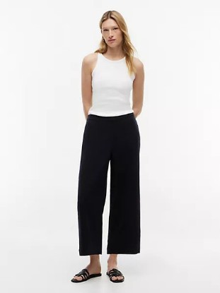 Picture of Cotton Gauze Cropped Wide Leg Pant