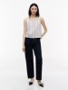 صورة Striped Linen-Blend Tank Top