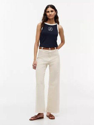 Picture of Stretch High-Rise Cropped Wide-Leg Jean