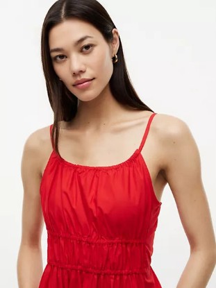 Picture of Shirred Poplin Midi Dress