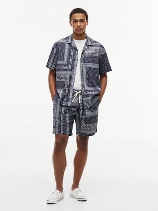 Picture of Classic Fit Bandana Patchwork Camp Shirt