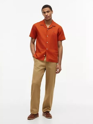 Picture of Regular Fit Cotton-Linen Camp Shirt