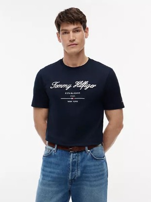 Picture of Embroidered Script Logo T-Shirt