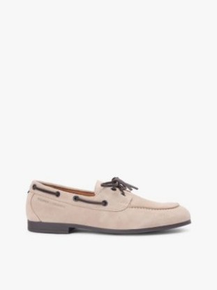 Flexible Suede Boat Shoe, Coastal Taupe