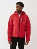 GEO QUILTED HOODED PUFFER JACKET