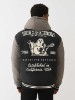 HOODED PUFFER VARSITY JACKET