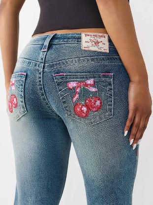 BILLIE MID RISE CRYSTAL CHERRY STRAIGHT JEAN
