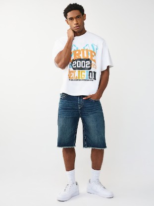VINNY FRAYED BIG T ULTRA BAGGY SHORT