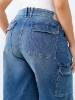 PLUS DENIM CARGO STRAIGHT JEAN