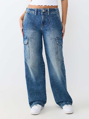 DENIM CARGO STRAIGHT JEAN