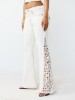 CROCHET MID RISE FLAP FLARE JEAN