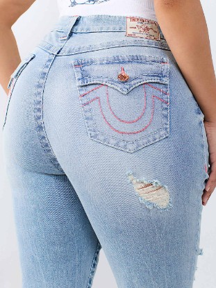 PLUS JOEY MID RISE BIG T FLAP FLARE JEAN