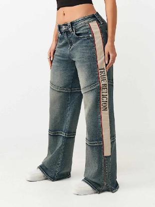 BOBBI MID RISE CONTRAST PANEL BAGGY JEAN