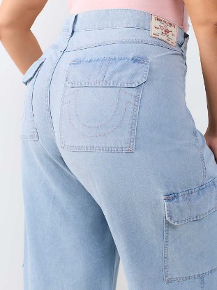 PLUS BOBBI MID RISE BAGGY CARGO JEAN