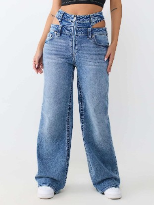 BOBBI CUT-OUT WAISTBAND BAGGY JEAN