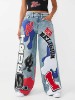 JESSIE MID RISE MIXED PATCH SUPER BAGGY JEAN