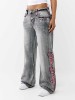 BOBBI MID RISE  BIG T SCRIPT FLAP BAGGY JEAN