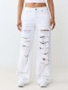 BOBBI MID RISE DESTROYED BAGGY FLAP JEAN