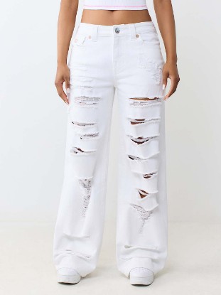 BOBBI MID RISE DESTROYED BAGGY FLAP JEAN