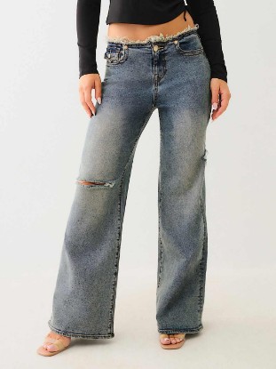 BOBBI FRAYED LOW RISE BAGGY JEAN