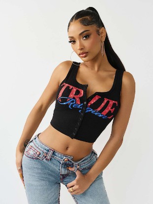 BUTTON-UP RIBBED TANK TOP
