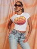 CRYSTAL PEACE SIGN  BABY TEE