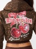 CHERRY LEOPARD SHRUNKEN ZIP HOODIE