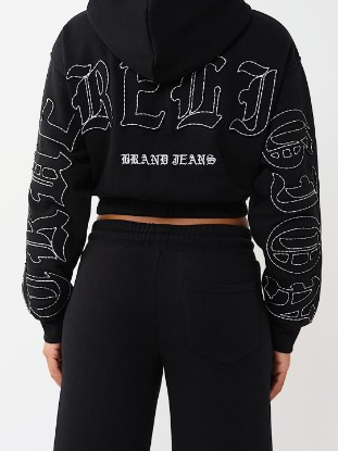 BIG T APPLIQUÉ RELAXED ZIP HOODIE