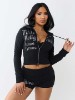 CRYSTAL TIGHT ZIP HOODIE
