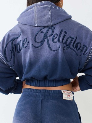 SUPER T WASHED RELAXED GIRLFRIEND ZIP HOODIE