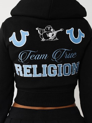 EMBROIDERED SHRUNKEN ZIP HOODIE