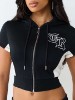COLOR PANELED ZIP HOODED SHIRT