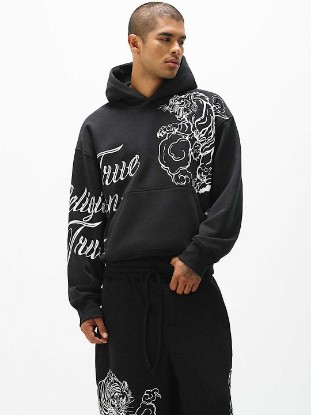 TIGER SCRIPT BOXY HOODIE
