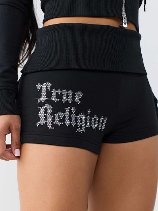 CRYSTAL FOLDOVER WAISTBAND SHORT