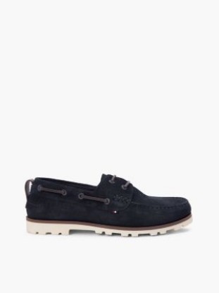 Lightweight Suede Boat Shoe, Navy