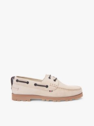 Lightweight Suede Boat Shoe, Classic Beige