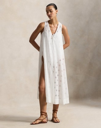 White Cotton Eyelet Midi Cover-Up Polo Ralph Lauren 1