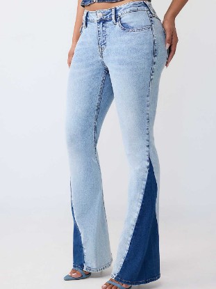 JOEY MID RISE TWO-TONE FLAP FLARE JEAN