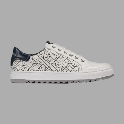 Picture of LEATHER SNEAKER WITH PATENT DETAILING AND SIDE LOGO