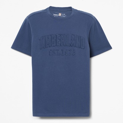 Mens Washed Embroidered Logo TShirt TBL Oceana HERO