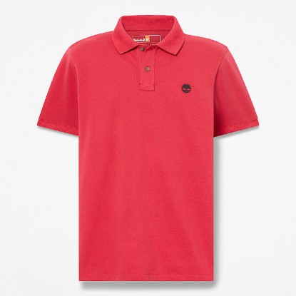 Mens Oyster River ShortSleeve Polo TBL Berry Red HERO