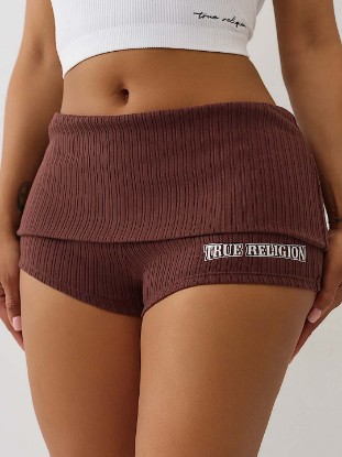 FOLDOVER RIBBED HOT SHORT