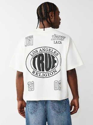 PRINT MESH STACKED LOGO HEAVYWEIGHT BOXY TEE