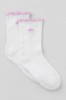Women's Lettuce Edge Sock - White/Candy Heart Pink
