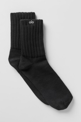 Picture of Unisex Half-Crew Scrunch Sock - Black