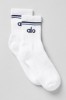 Unisex Half-Crew Throwback Sock - White/Navy