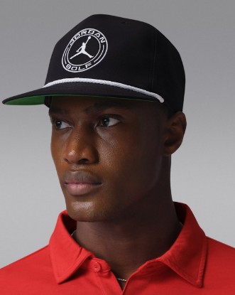Jordan Pro Structured Dri-FIT Flat-Brim Golf Hat - Black/Black/Kelly Green/White