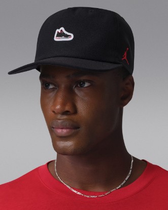 Jordan Pro Unstructured AJ4 Patch Hat - Black/University Red