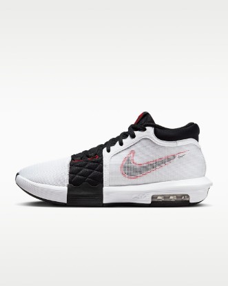 LeBron Witness 8 Basketball Shoes - White/University Red/Black